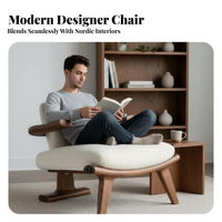 Sherpa Upholstered Armchair Modern Minimalist Design Upholstered Armchair with padding firm-density Foam Seat space-saving Size
