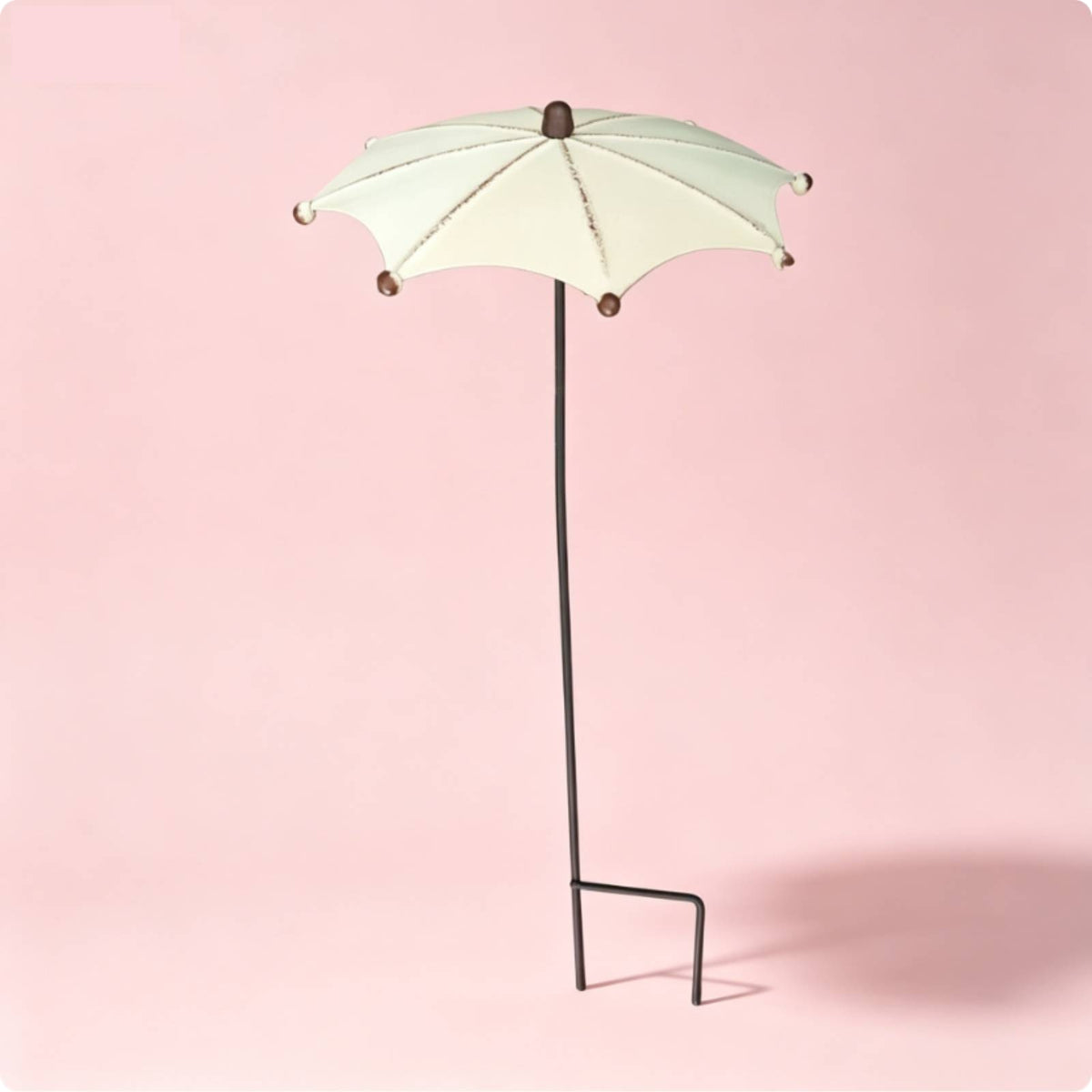 Umbrella Garden Stake Speckled Finish Outdoor Decor Rounded Tip for Courtyard
