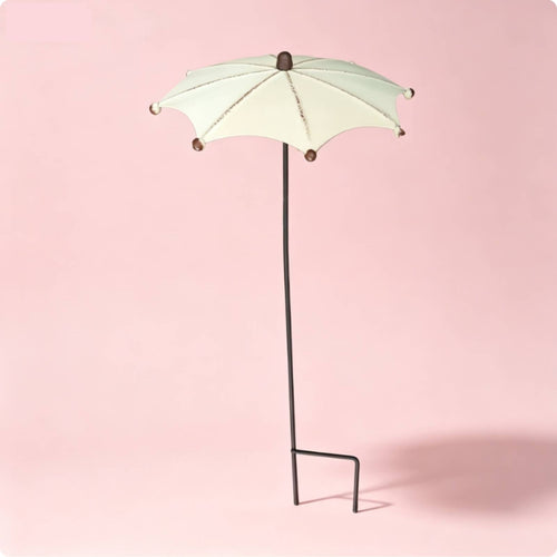 Umbrella Garden Stake Speckled Finish Outdoor Decor Rounded Tip for Courtyard