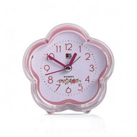 Translucent Flower-Shaped Alarm Clock Large Numerals Clear Plastic Alarm Clock Folding Stand Desk Accessory Floral Motif