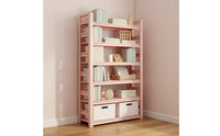 Pink Floor Bookshelf Modern Design Pink Kids Bookshelf Anti-Slip Feet for Girls