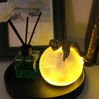 Resting Moon Ornament Soft Glow Moon Figurine Lamp Hand-Painted Look Decorative Lighting for Desk, Nightstand