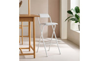 Folding Bar Stool with Backrest Portable High Bar Stool with Padded Seat Supportive Furniture for Kitchen Island