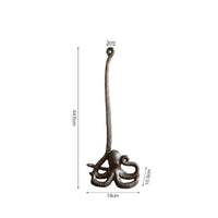 Cast Iron Octopus Paper Towel Holder Fits Standard & Jumbo Rolls for Bathroom