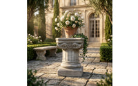 Roman Column Pedestal Weathered Garden Column Stand Classical Pillar Stand for Gardens, Photo Backdrops