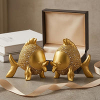 Golden fishing Figurines Textured Figurine Raised Fins Home Decor