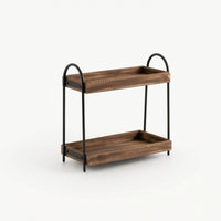 Countertop Organizer with Wooden Trays Multipurpose Countertop Rack Sturdy