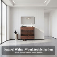 Solid Wood Construction Black Walnut Wine Cabinet Multi-Purpose Sideboard Buffet Cabinet Glass Display Doors Dining Room Sideboard Sturdy and Long-Lasting for Homeowners, Interior Designers, Families, Hallway, Kitchen, Villa, Hotel