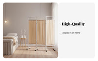 Foldable Design Wheeled Medical separater Mobile with casters Wheeled Privacy Partition Freestanding Folding Screen Multi-Panel Construction for Patients, Beauticians, Hospital, cosmetic parlor, Nursing Home, Dressing Area