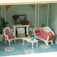 Miniature Dollhouse Furniture Set - Wooden Jewelry Stand with Corner Cabinet for 1/12 Scale BJD Ob11