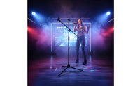 Sturdy Metal Construction Floor Audio Record Device Stand 360° Rotation Tripod Extended Mic Stand Lightweight and Portable Adjustable Audio Record Device Holder for Streamers, Singers, Musicians, Live Broadcasting, Stage Performance, Studio Recording