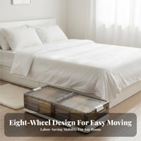 Wheeled Under-Bed Container foldable Organizer container slim design for Homeowners