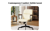 Castered rotating Chair Ergonomic Design Upholstered Rolling Chair Adjustable Height Easy Assembly for Students, Adults, Bedroom