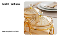 Divided Glass Serving Dish Food-Grade Material Compartment Snack Platter