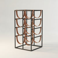Grape Rack with Leather Straps Sturdy Countertop Grape Rack Stylish for Home Bar