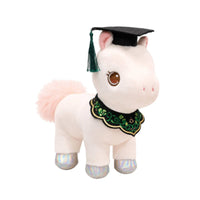 Stuffed Toy with Graduation Cap Embroidered Stuffed Equine Soft for Nursery