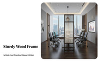 sturdy Wood Frame Chinese Landscape Art Panel Mobile & Foldable Folding Screen Double-Sided Design Room Divider Freestanding for amannerice Workers, Interior Designers, Business Owners, Hotel, Restaurant, Tea House, Bedroom