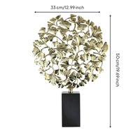 Ginkgo Leaf Sculpture Lustrous Tabletop Decor Modern-Luxe for Dining Table