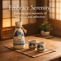 Japanese Ceramic Sake Set, Minimalist Style