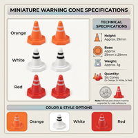 Miniature Traffic Cones for RC Cars, Toy Car Scene Traffic Cones, Mini Traffic Cones for Sand Table, RC Hobbyists Road Barriers