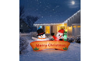 Santa Inflatable with LED Lights Outdoor Inflatable Snowman and Santa Christmas Yard Decoration with Lights Festive Magical