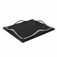 Metal Leather Tray Tabletop Decoration Geometric Tray Sturdy Home Decor for Living Room, Sales Office