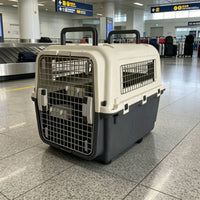 Pet Travel Crate with Wheels Hard-Sided Wheeled Pet Carrier Ventilated Dog Crate with Wheels for Professional , Domestic Training
