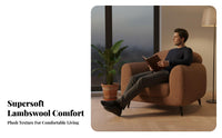 Curved Teddy Armchair Wabi-Sabi Design Upholstered Barrel Chair Nordic Design Boucle Fabric for Living Room, Lounge Area