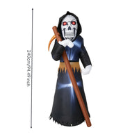 Outdoor Grim Reaper with Harvesting Blade Hooded Grim Reaper Decoration Tall Halloween Yard Display Freestanding for Homeowners, Party Hosts, Haunted House, Entrance