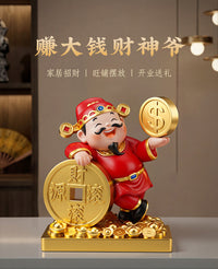财神爷摆件客厅2026新款办公室招财店铺收银台装饰品乔迁开业礼物