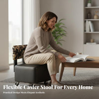 Rolling Low Chair with Back 360° Swivel Casters Mobile Seating for Home, Seniors