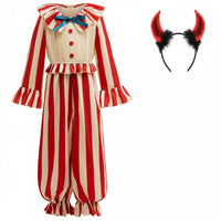 Horror Movie Clown Cosplay Ruffled Details Girls Clown Jumpsuit Skin-Friendly