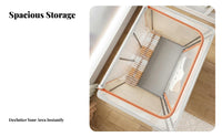 Foldable textile Box Portable Handles Stackable viewing paneled Container for Dorm Room