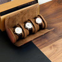 Leather Watch Storage Box for 1, 2, or 3 Watches, Travel Case