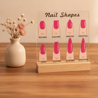 Nail Shape Display Sign Clear Nail Shape Sign Minimalist for Manicurists