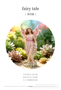 跨境新品花妖仙子带翅膀桌面小摆件天使摆件装饰节日礼物树脂摆件