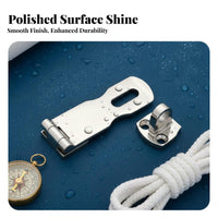 Seaworthy Grade Padlock Hasp Padlockable Rotating Safety Door Hasp Stainless Steel Boat Door Latch for Outdoor