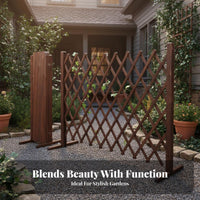 Weather-Resistant Wooden Lattice Divider Multi-Use Expandable Wooden Fence Easy Installation Extendable Garden Fence Stable Base for Gardeners, Homeowners, Pet Owners, Yard, Patio, Entryway, Balcony