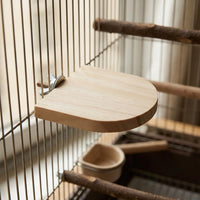 Wood Arch Perch Avian Perches for Cage, Wooden Stand for Budgie Toys for Caged Birds, Textured Corner Jump Perch