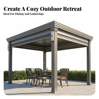 Modern Garden Gazebo Heavy Duty Aluminum Pergola Rustproof Waterproof Outdoor Canopy for Property Managers, Business Owners, Courtyard, Backyard, Deck