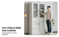 Dust-Proof Living Room Display Cabinet Large Capacity Freestanding Wine Cabinet Multi-Functional Storage Cupboard with Wine Rack Stable and Sturdy for Homeowners, Families, Adults, Entryway, Home
