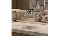 Clear Candy Box with Bow Compact Size Transparent Candy Box Food Grade Cube Container for Wedding