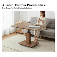 elevateand-Fold Dining Table Multi-Functional Expandable Dining Table Multifunctional Extendable Surface for Families, Students