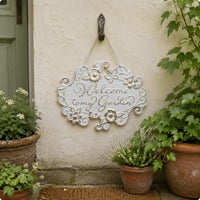 Iron Wall Effortless Installation to Hang Hanging Welcome Sign Bright Colors Home Decor for Porch
