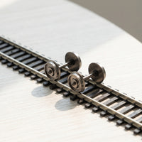 2 Pieces HO Scale Model Train Wheels with Metal Axle Precision Model Railway Wheel with Axle Replacement Wheelsets Spare for Hobbyists