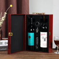 Factory Direct Piano Lacquer Wine Gift Box, Imitation Rosewood, Two Bottles, Custom Logo Available
