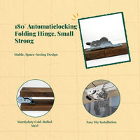 Automatic Locking Folding Hinge, 180 Degree Stainless Steel, Adjustable Table Leg Bracket, Furniture Connector, Easy Installation