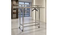 Telescoping Rolling Garment Rack Space-Saving Foldable Garment Rack Mobile Adjustable for Apartment