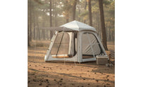 Protection Hexagonal Tent with Canopy Detachable Design Large Family Tent Wind Resistant Camping Shelter Waterproof for Families