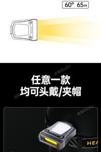钓鱼专用头灯钓鱼灯夜钓灯感应超长续航夹帽灯强光超亮帽夹头戴式